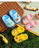 Summer Kids Sandals Children Hole Shoes Slippers Soft Anti-Skid Cartoon DIY Design Hole Baby Sandy Beach For Boys Girls Mart Lion   