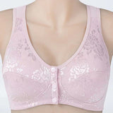 Women Front Button Bra Large Size Thin Brassiere Mother's Cotton Wireless Sleep Bra Anti-sagging MartLion   