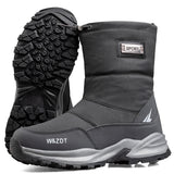 Winter High Boots Men's Outdoor Travel Snow Boots Zipper Non-slip Cotton Velvet Keep Warm Casual MartLion   