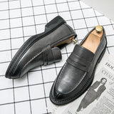 Men's Loafers White Dress Office Wedding Shoes Black penny loafers Casual Mart Lion Silver 38 