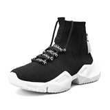 Classic Men's Running Shoes Non-slip Outdoor Sneakers MartLion Black-White 44 