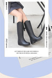 Rubber Rain boots Women Rain Boots PVC Slip-on Rubber Women Shoes Waterproof Non-slip Wear-resistant Water MartLion   
