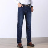 Men's Jeans Casual Straight Denim Pants Daily Work Jean Trousers MartLion   