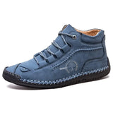 Lightweight Waterproof Flat Leather Boots Casual Shoes MartLion Blue US 9.5(EUR 44) 