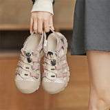 3.5cm Soft Soled Genuine Leather Round Toe Sandals Contoured Loafer Ladies Summer Cozy Shoes MartLion   