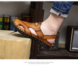 Casual Men's Soft Sandals Summer Leather slippers Roman Summer Outdoor Beach Mart Lion   