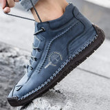 Lightweight Waterproof Flat Leather Boots Casual Shoes MartLion   