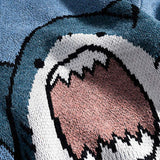 Shark Sweater Men's Winter Cartoon Harajuku Korean Y2k Oversized Turtleneck Hip Hop Loose Knit Jumper Pullover High Collar MartLion   