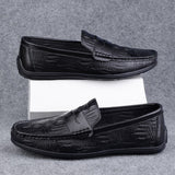 Super Soft Men's Moccasins Slip On Loafers Flats Casual Footwear Crocodile Microfiber Leather Shoes Mart Lion   