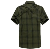 Short Shirt Casual Style Obesity Men's Summer Pure Cotton Plaid Loose Short Sleeve Shirts Man MartLion   