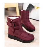 Waterproof Boots Women Casual Winter Warm Plush Soft Platform Snow Slip on Cotton Padded Shoes MartLion   