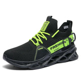 Casual Sneakers Men's Women Breathable Mesh Running Lightweight Casual Shoes Vulcanized Walking MartLion black green 36 