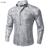 Men's Dress Shirts Black Gold Long Sleeve Formal Button-Down Collar Social Slim Fit Shirt Spring Casual Blouse MartLion   