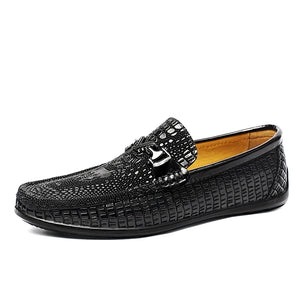 Men's Genuine Leather Shoes Luxurious Banquet Dress Low Top Loafers Casual Walking MartLion Black-1 36 