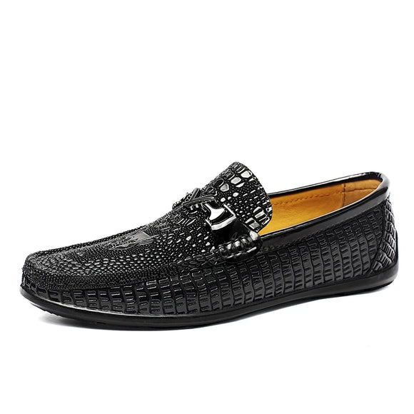  Men's Genuine Leather Shoes Luxurious Banquet Dress Low Top Loafers Casual Walking MartLion - Mart Lion