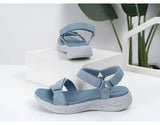 Casual Open-toe Women Sandals Non-slip Solid Color Hook Loop Platform Summer Beach Shoes MartLion   