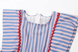 Summer Striped Dress For Women O-Neck Sleeveless Woman Zipper Long Dresses MartLion   