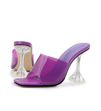 Liyke Transparent Crystal Clear Heels Women Slippers Candy Color PVC Shoes Female Mules Slides Summer Sandals Mart Lion   