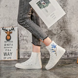  Korean Version Casual Canvas Shoes Inner Zipper Rubber Short Sleeve Women's Sports MartLion - Mart Lion