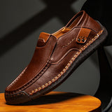 Handmade Leather Casual Men's Soft Shoes Design Sneakers Leather Loafers Moccasins Driving Mart Lion   