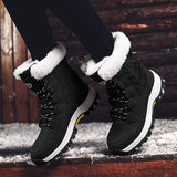 Winter Women Snow Boots Female Outdoor Boots Concise Boots Waterproof Plush Ladies Cotton-padded Shoes MartLion   