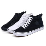 Men's High top Footwear Canvas Shoes Flat High top Casual Cool Street Classic Black White MartLion   