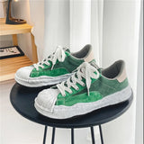 Green Casual Sneakers Men's Spring Vulcanized Shoes Street Hip Hop Canvas Platform Footwear MartLion Green 798 44 CHINA