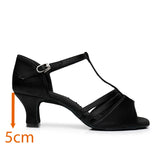 Adult Latin Dance Shoes Women's High-heeled Soft-soled Dancing Indoor Practice Sandals Summer Tango Jazz MartLion Black heel 5cm 41 
