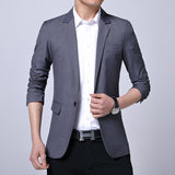 Spring Autumn Suits Men's Smart Casual Slim Fit Korean Solid Color Suits Professional Wear Blazer Jacket Mart Lion Gray 1 button S 45-50 KG 