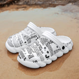 Men's Sandals Shoes Casual Summer Light EVA Hole Clogs Garden Outdoor Beach Flat Slippers Mart Lion White 40 