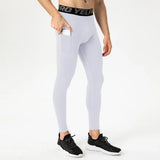 Men's Running Tights Compression Fitness Pants Elastic Running Basketball Sports Workout Tights  Gym Running Training Leggings