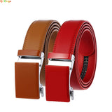 Red Belt Men's Automatic Buckle Khaki Blue White Waistband 100cm-125cm Available MartLion   