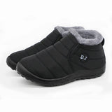 Men's Shoes Boots Snow  Winter Army Waterproof Warm Fur Footwear Work MartLion black 901 35 