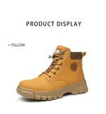 Construction Work Safety Boots Men's Steel Toe Work Shoes High Top Puncture Proof Safety Welder Anti-spark MartLion   