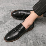 Fashion Slip Men's Dress Shoes microfiber Leather Formal Mart Lion   