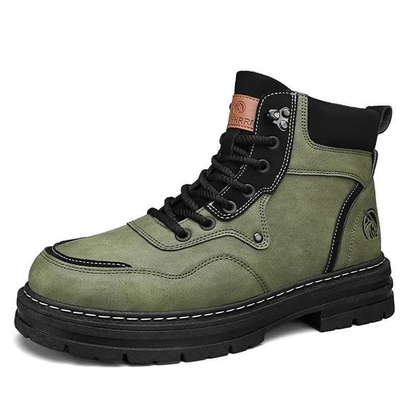 Winter Men Boots Casual Shoes Leather Outdoor Platform Walking Designer Work High Top Ankle Sneakers MartLion
