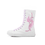 Casual Elevated Canvas Shoes with Inner Zipper Mid Sleeve Women's Women Sneakers MartLion white pink 36 
