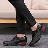 Men's White Formal High Heels Oxfords Soft Mocassin Homme Chaussure Height Increase Dress Driving Boat Shoes Gommino MartLion black 38 