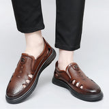 Summer Thick Sole Sandals Outdoor Soft Sole Breathable Shoes Genuine Leather Men's MartLion   