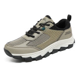 Outdoor Breathable Mesh Casual Sneakers Men's Slip Resistant Lightweight Shoes Trendy Footwear MartLion Khaki 36 