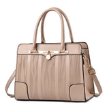 Leather Handbags Women Casual Female Bags Trunk Tote Shoulder Ladies Bolsos Mart Lion Khaki  NV89 30x14x23cm 