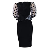 Women's Dress Elegant Dress Summer Office Lady Pencil waist Bodycon Midi Dresses Party MartLion black XXXL 