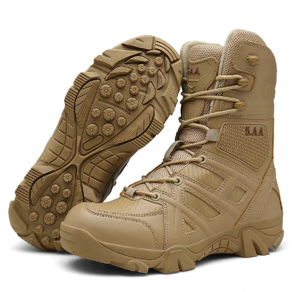  Hiking Shoes Tactical Boots Men's Military With Side Zipper Special Force Combat Waterproof MartLion - Mart Lion