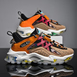 Men's Casual Sneaker Antskid Platform Shoes Lightweight Sneakers Breathable Mesh Walking Tensi MartLion black orange 39 
