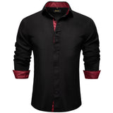 Men's shirts Long Sleeve Luxury Designer Black and Green Splicing Collar and Cuff Clothing Casual Dress Shirts Blouse MartLion CY-2234 S 