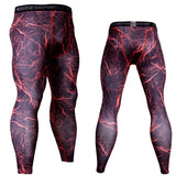 Men's Compression Leggings Sport Training Leggings Sportswear Tights Quick Dry Trousers Gym Pants Running Jogging Leggings MartLion Dian Red M(50-60kg) 