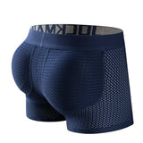 Men's Underwear Boxer Mesh Padded Underwear with Hip Pads Men's Boxers Butt Padded Elastic Enhancement MartLion JM464Navy M 