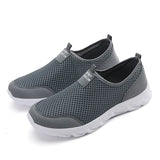 Summer Men's Shoes Outdoor Casual Sneakers Lightweight Breathable Loafers Slip-on Zapatos Hombre MartLion GRAY 38 