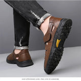 Designer's Hollowed-out Men's Sandals Wear-resistant Outdoor Walking Soft Leather Summer MartLion   