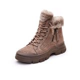 Winter Shoes Women Snow Boots Thick Sole Warm Plush Winter Shoes Leather Suede Women MartLion   